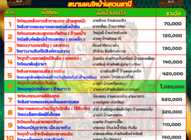 วัวชน วันที่21/05/67 โปรแกรมวัวชน สนามชนโคบ้านควนธานี