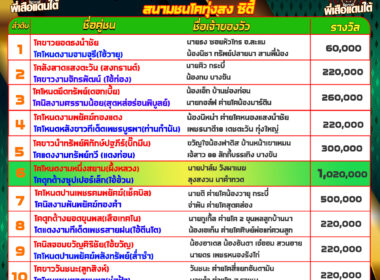 โปรแกรมวัวชน วันที่98/02/68 สนามชนโคทุ่งสง ซิตี้