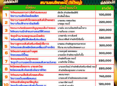 โปรแกรมวัวชน วันที่24/05/68 สนามชนโคกระบี่ (ไร่ใหญ่)