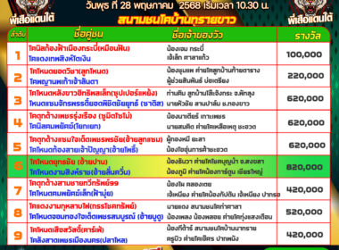 โปรแกรมวัวชน วันที่28/05/68 สนามชนโคบ้านทรายขาว