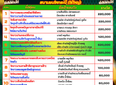 โปรแกรมวัวชน วันที่03/05/68 สนามกระบี่(ไร่ใหญ่)