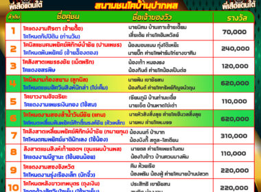 โปรแกรมวัวชน วันที่22/05/68 สนามบ้านปากพล