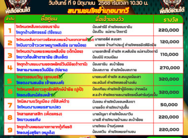 ทีเด็ดวัวชน วันที่09/06/68 สนามชนโคอำเภอนาทวี