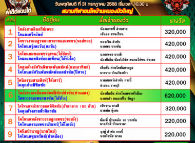 โปรแกรมวัวชน วันที่31/07/68 สนามชนโคหนองบัวใหญ่