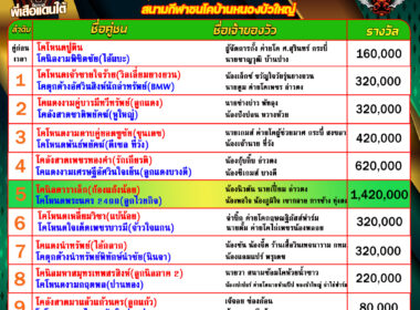 โปรแกรมวัวชน วันที่28/01/69 สนามชนโคบ้านหนองบัวใหญ่