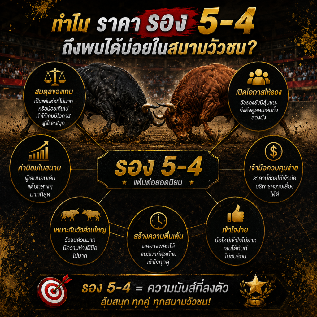 ทำไม ราคา รอง 5-4 ถึงพบได้บ่อยในสนามวัวชน?