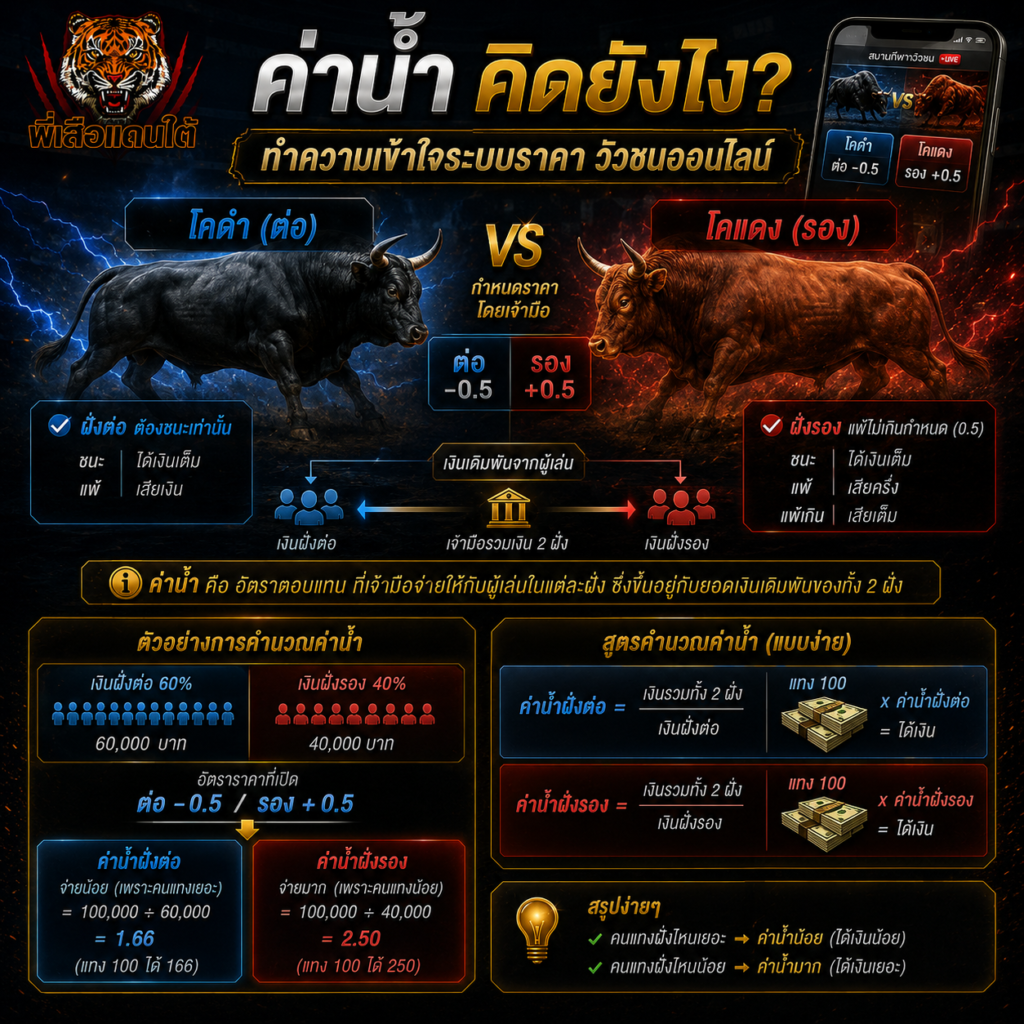 ค่าน้ำ คิดยังไง? ทำความเข้าใจระบบราคา วัวชนออนไลน์
