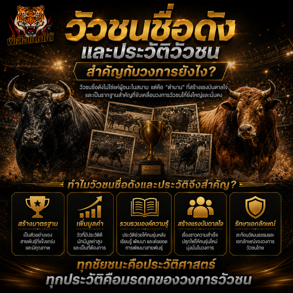 วัวชนชื่อดัง และประวัติวัวชน สำคัญกับวงการยังไง