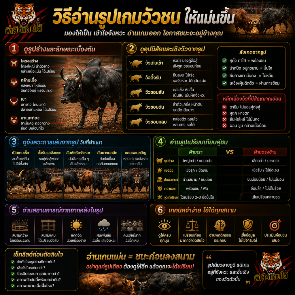 วิธีอ่านรูปเกมวัวชน ให้แม่นขึ้น