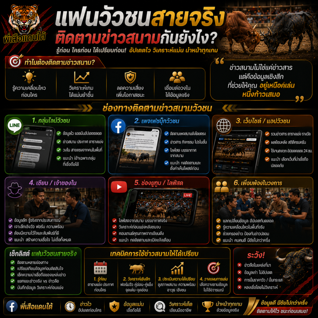 แฟนวัวชนสายจริง ติดตามข่าวสนามกันยังไง