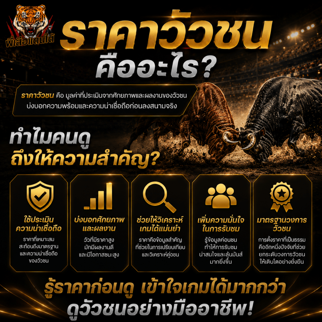 ราคาวัวชน คืออะไร? ทำไมคนดูถึงให้ความสำคัญ?