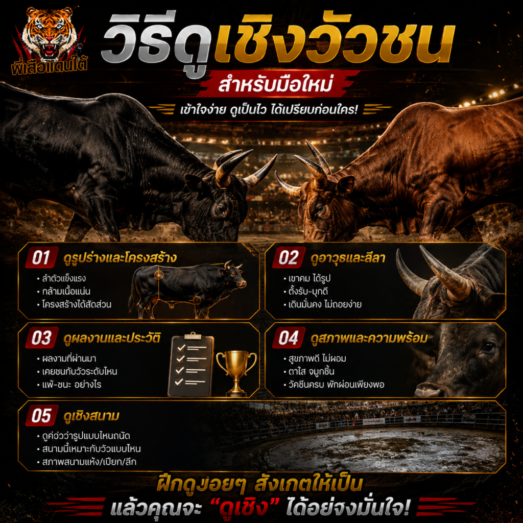 วิธีแทงวัวชน วิธีดูเชิงวัวชน สำหรับมือใหม่