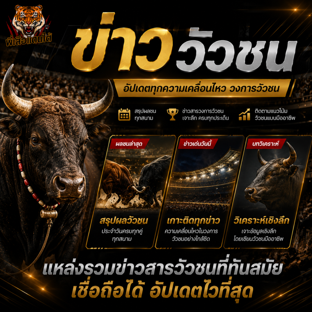 ข่าววัวชน อัปเดตผลการแข่งขัน และกระแสวงการวัวชนล่าสุด 2026