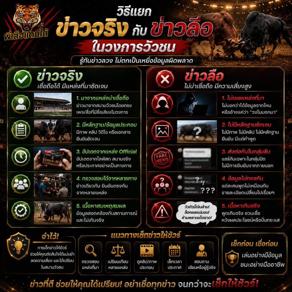 วิธีแยกข่าวจริง กับข่าวลือในวงการวัวชน