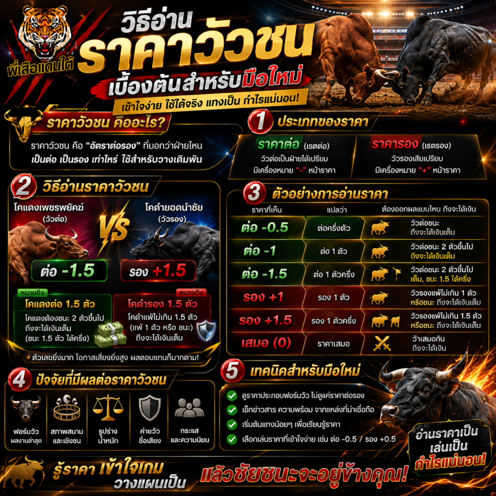 วิธีอ่าน ราคาวัวชน เบื้องต้นสำหรับมือใหม่