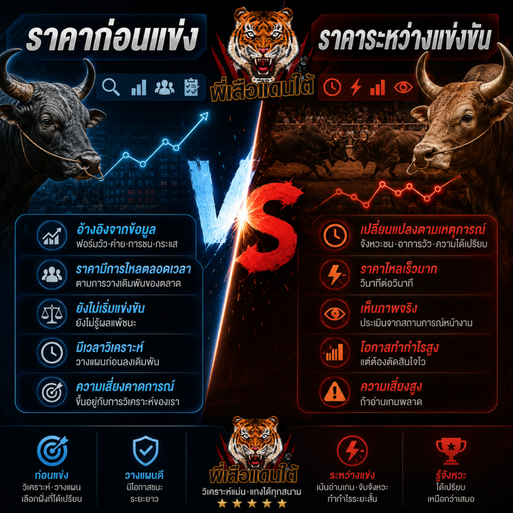 ราคาก่อนแข่ง vs ราคาระหว่างแข่งขัน ต่างกันยังไง