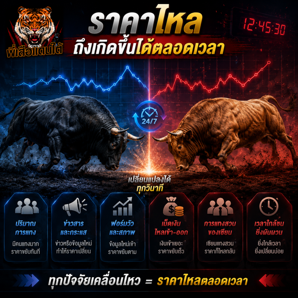 ราคาไหล คืออะไร? วิธีดูความเคลื่อนไหวของราคาและปัจจัยที่ส่งผลก่อนแข่งขัน