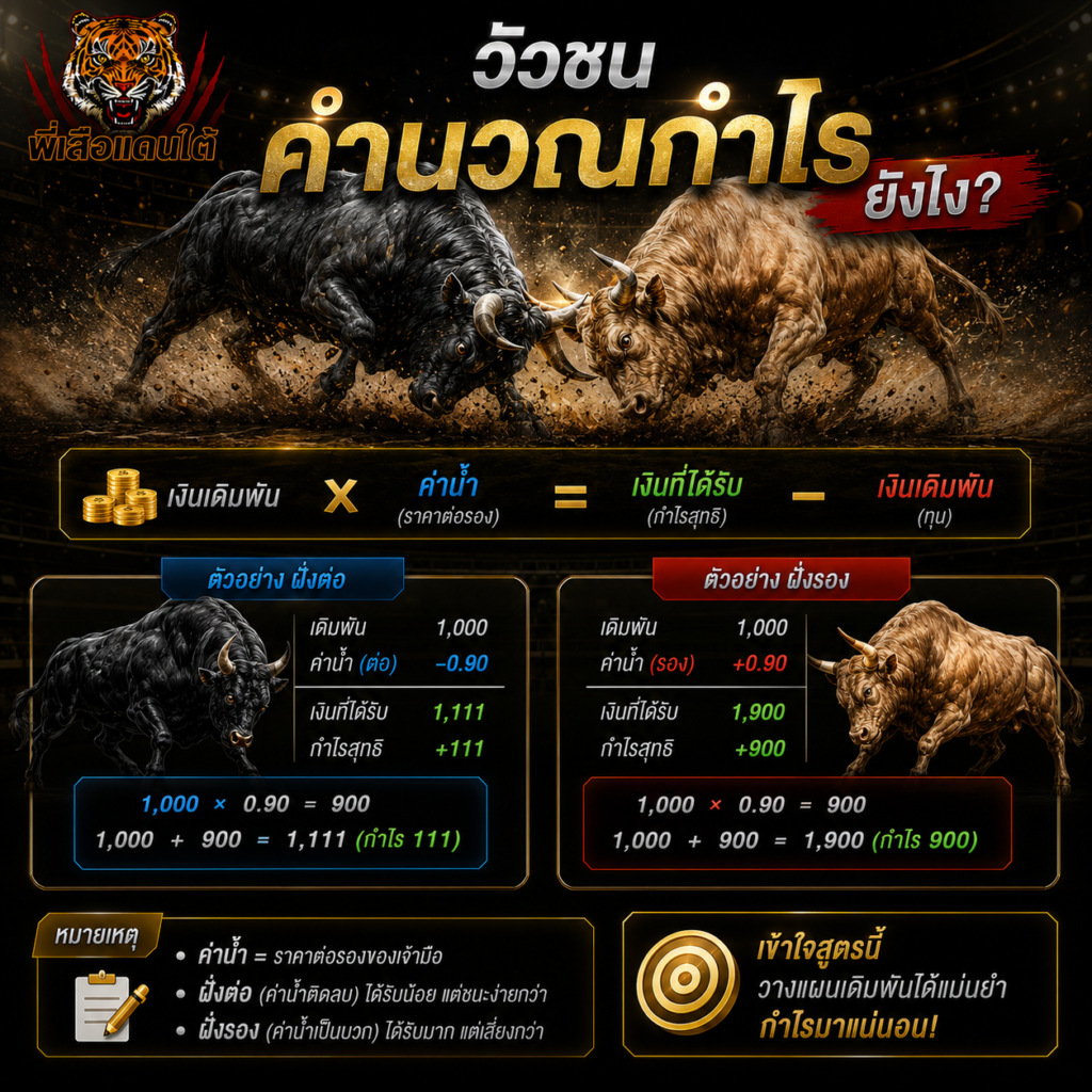 คำนวณกำไร วัวชนออนไลน์