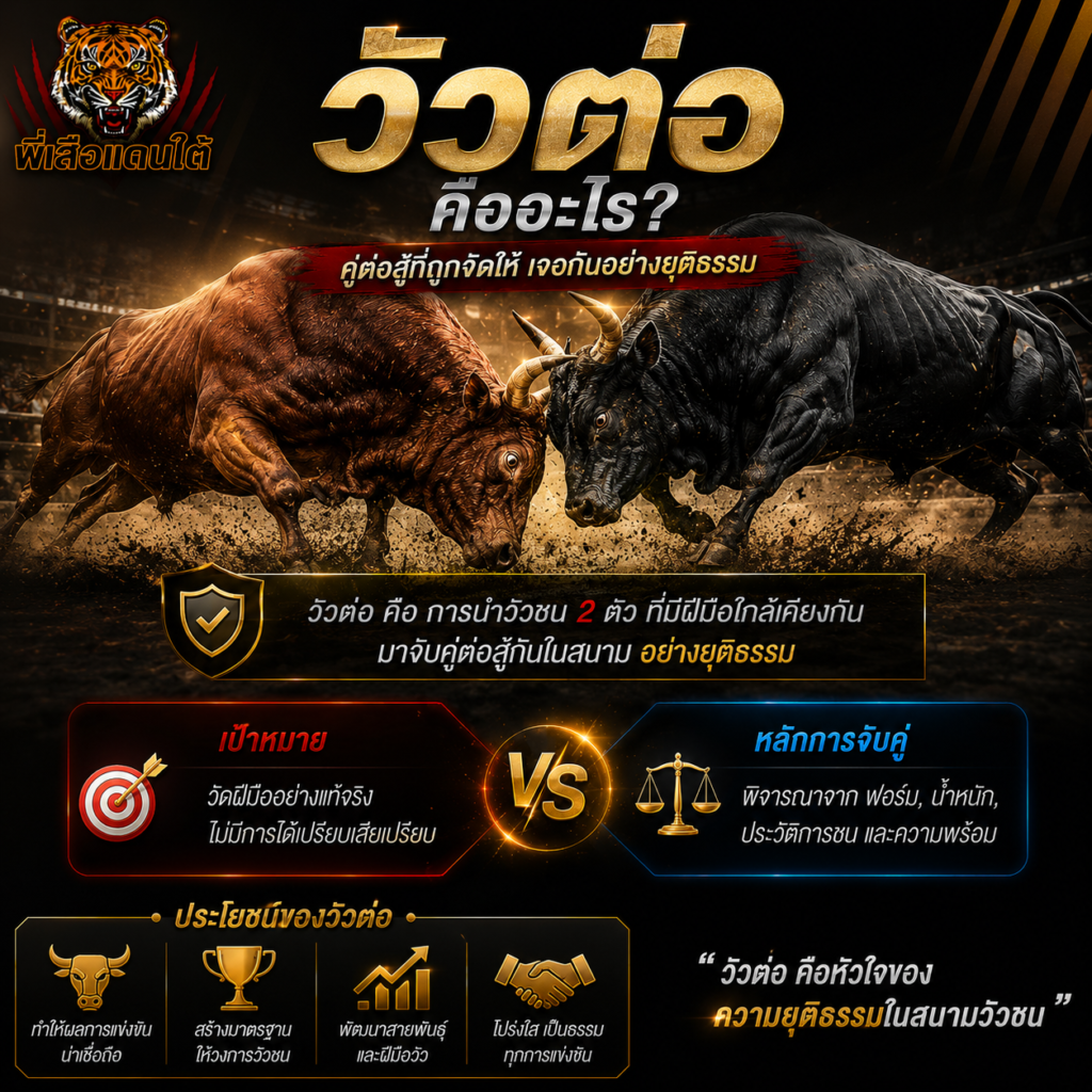วัวต่อคืออะไร ? วิธีดูวัวต่อ อ่านราคาต่อรอง และเทคนิควิเคราะห์ก่อนแข่งขัน ปี 2026
