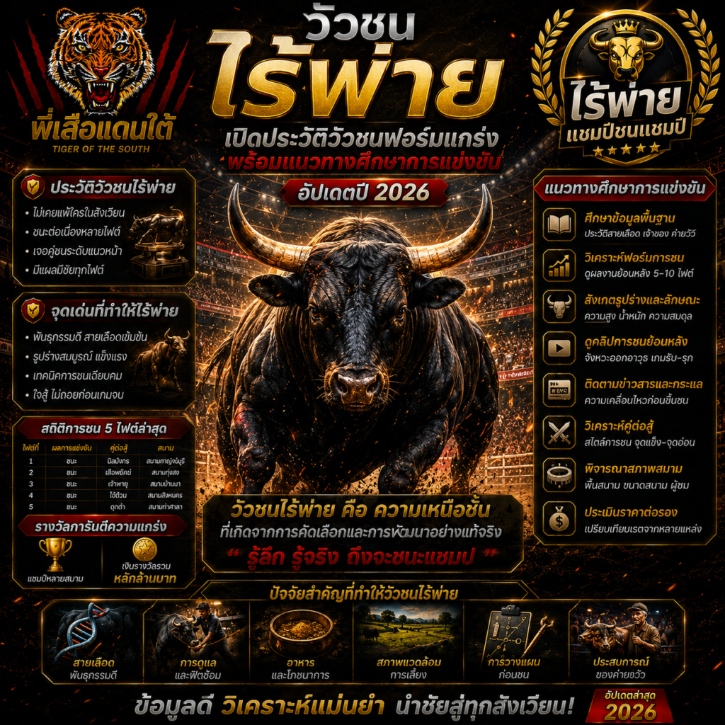 วัวชนไร้พ่าย เปิดประวัติวัวชน พร้อมแนวทางศึกษาการแข่งขัน