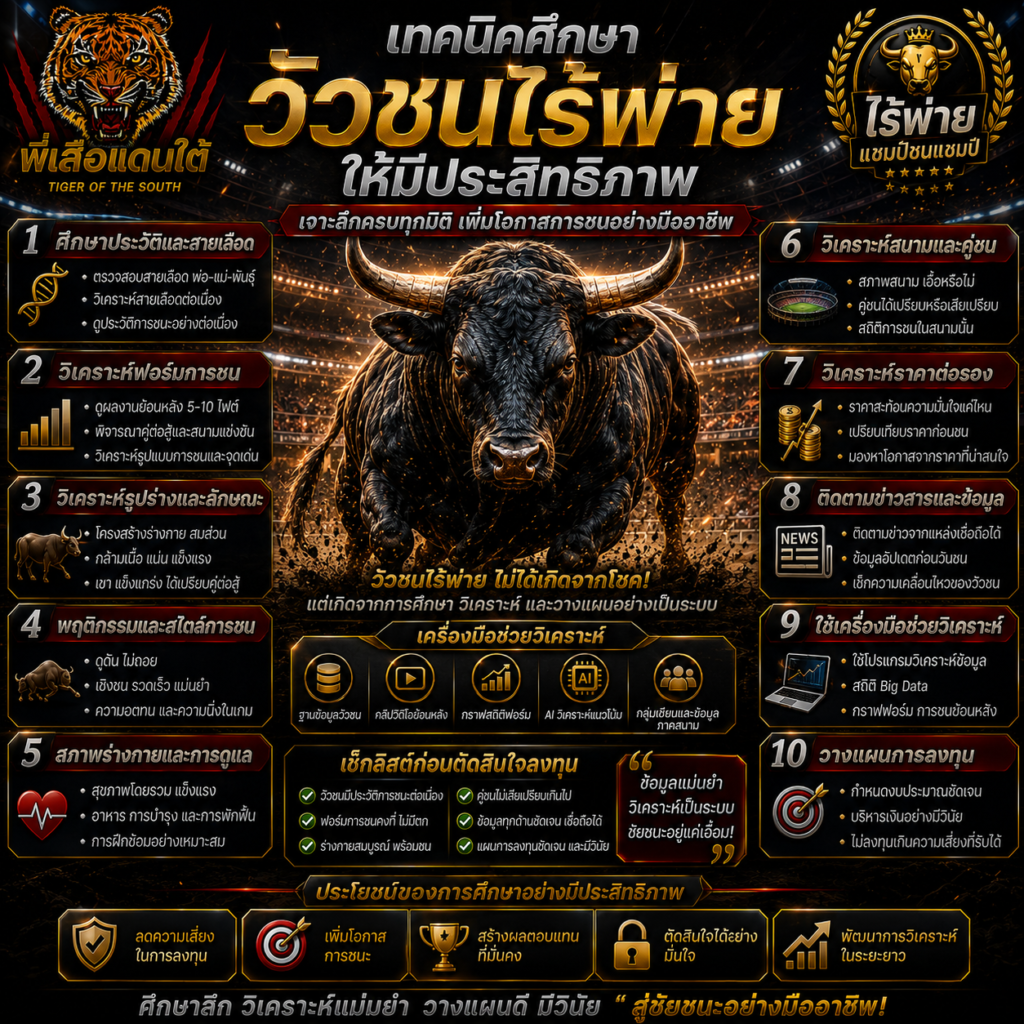 เทคนิคศึกษาวัวชนไร้พ่ายให้มีประสิทธิภาพ