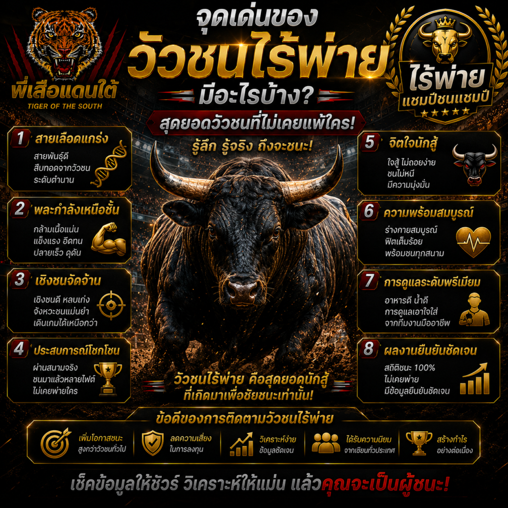 จุดเด่นของ วัวชนไร้พ่าย มีอะไรบ้าง?