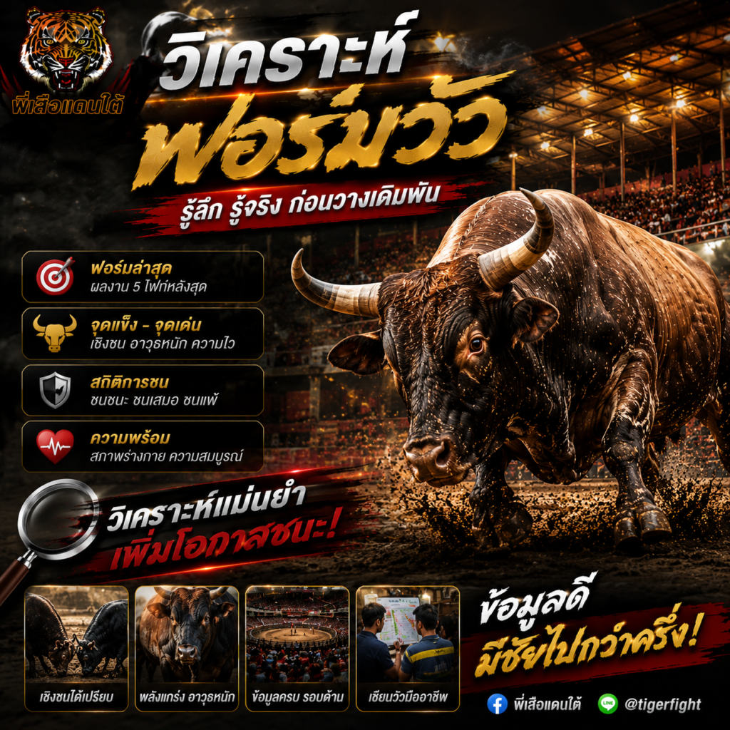 วิเคราะห์ฟอร์มวัว วิธีดูฟอร์มวัวชนให้แม่นยำ ปี 2026