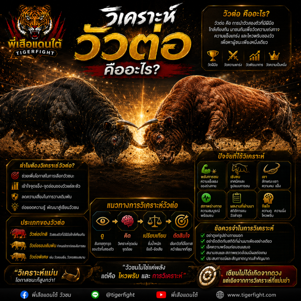  วิเคราะห์วัวต่อ วิธีประเมินวัวต่อก่อนแข่งขัน ดูอย่างไร 2026