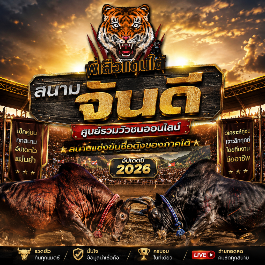 สนามจันดี ศูนย์รวมวัวชนออนไลน์ สนามแข่งขันชื่อดัง 2026