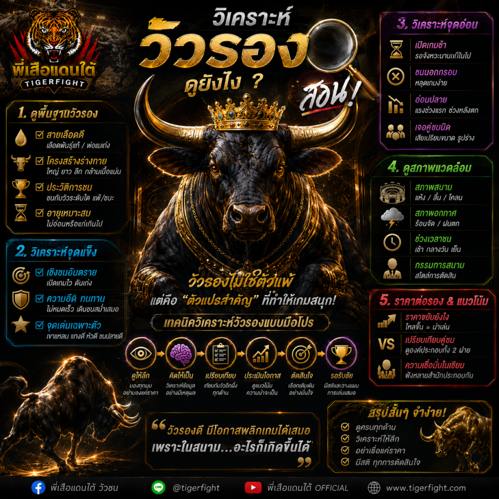 วิเคราะห์วัวรอง วิธีประเมินวัวรองก่อนแข่งขัน ดูโอกาสและจุดได้เปรียบ ปี 2026