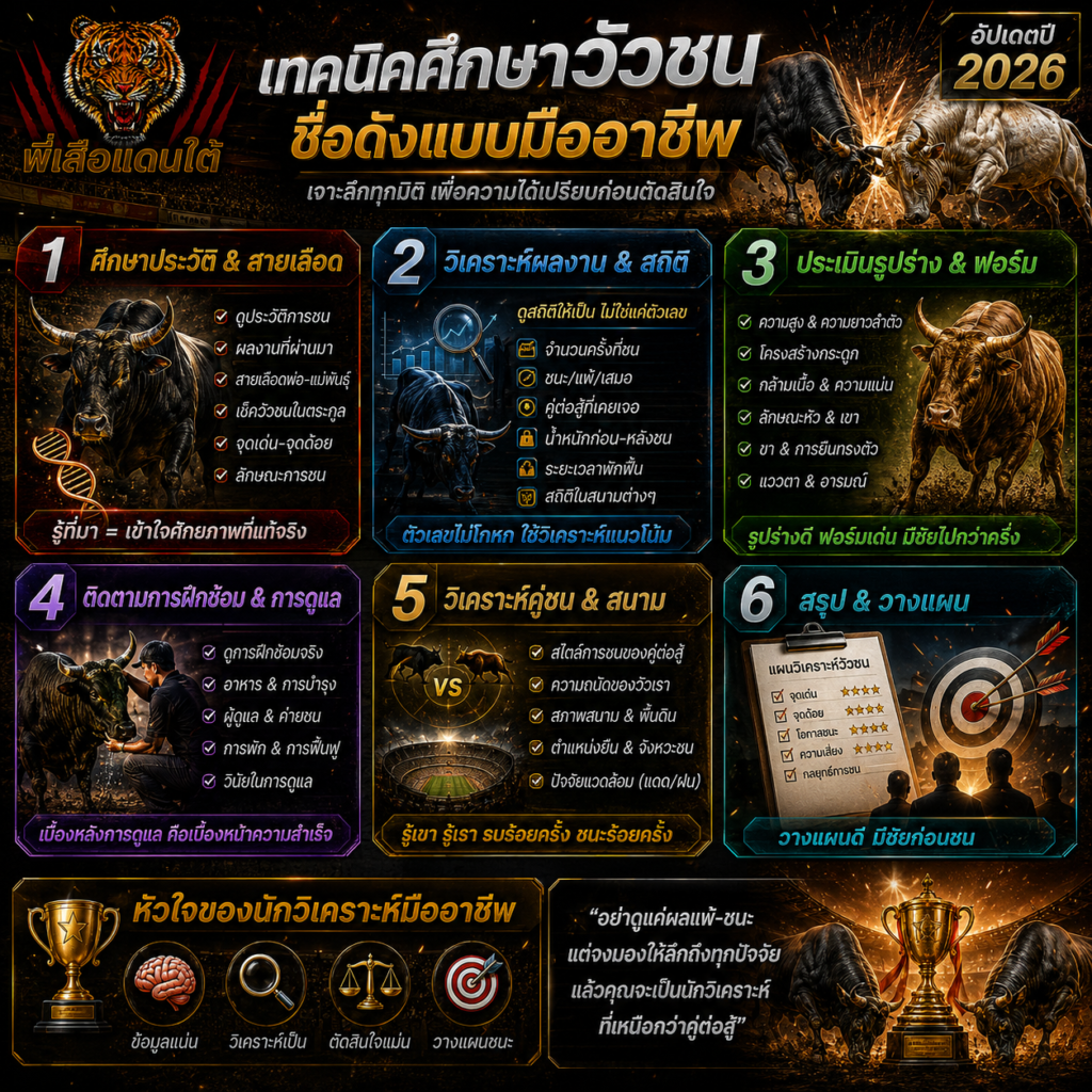 เทคนิคศึกษาวัวชนชื่อดังแบบมืออาชีพ