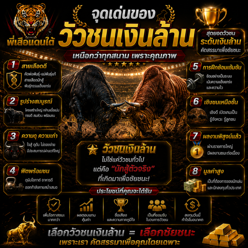 จุดเด่นของวัวชนเงินล้าน มีอะไรบ้าง?