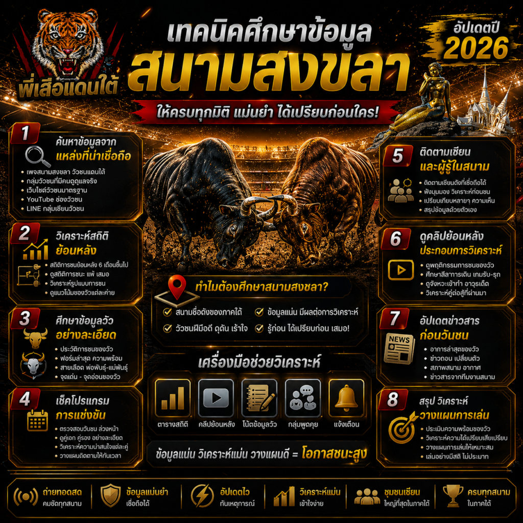 เทคนิคศึกษาข้อมูลสนามสงขลาให้มีประสิทธิภาพ