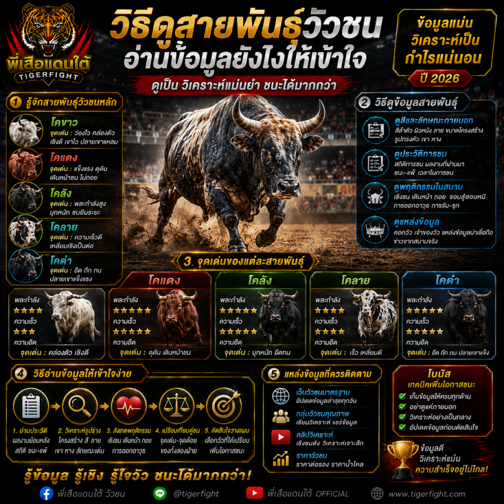 วิธีดูสายพันธุ์วัวชน อ่านข้อมูลยังไงให้เข้าใจ