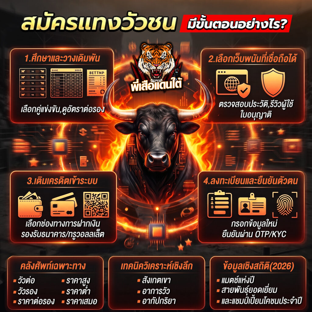 สมัครแทงวัวชน มีขั้นตอนอย่างไร?