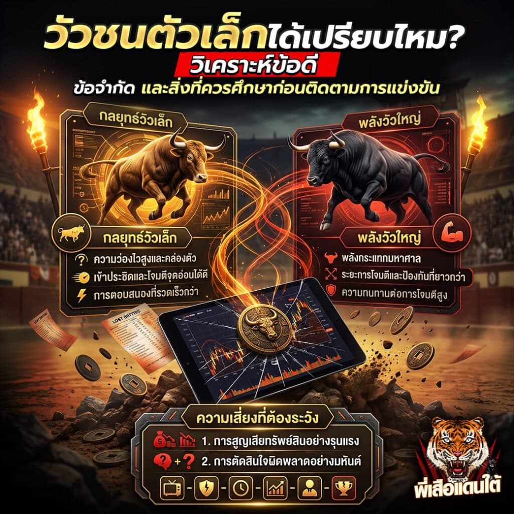 วัวชนตัวเล็กได้เปรียบไหม ? วิเคราะห์ข้อดี ข้อจำกัด และสิ่งที่ควรศึกษาก่อนติดตามการแข่งขัน