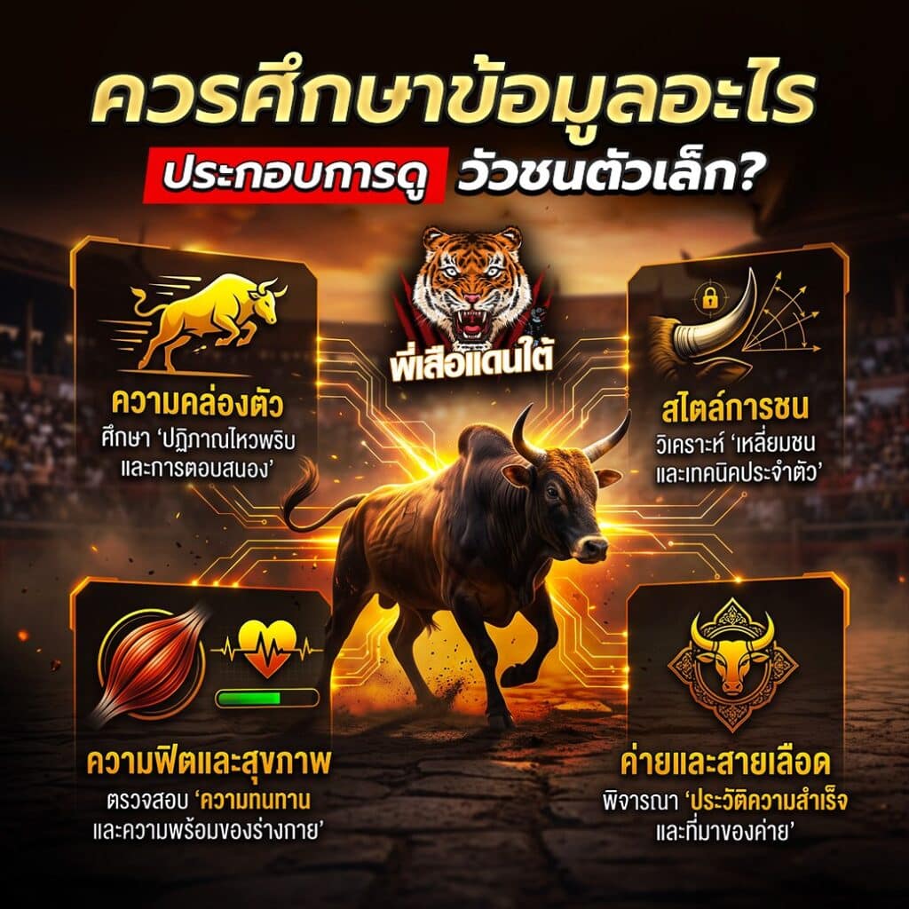 ควรศึกษาข้อมูลอะไรประกอบการดูวัวชนตัวเล็ก?