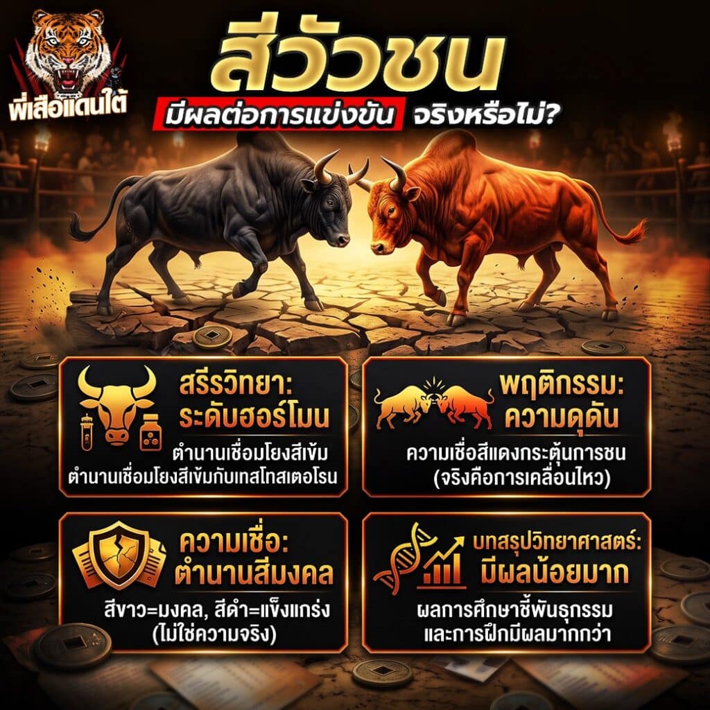 สีวัวชนมีผลต่อการแข่งขันจริงหรือไม่? 