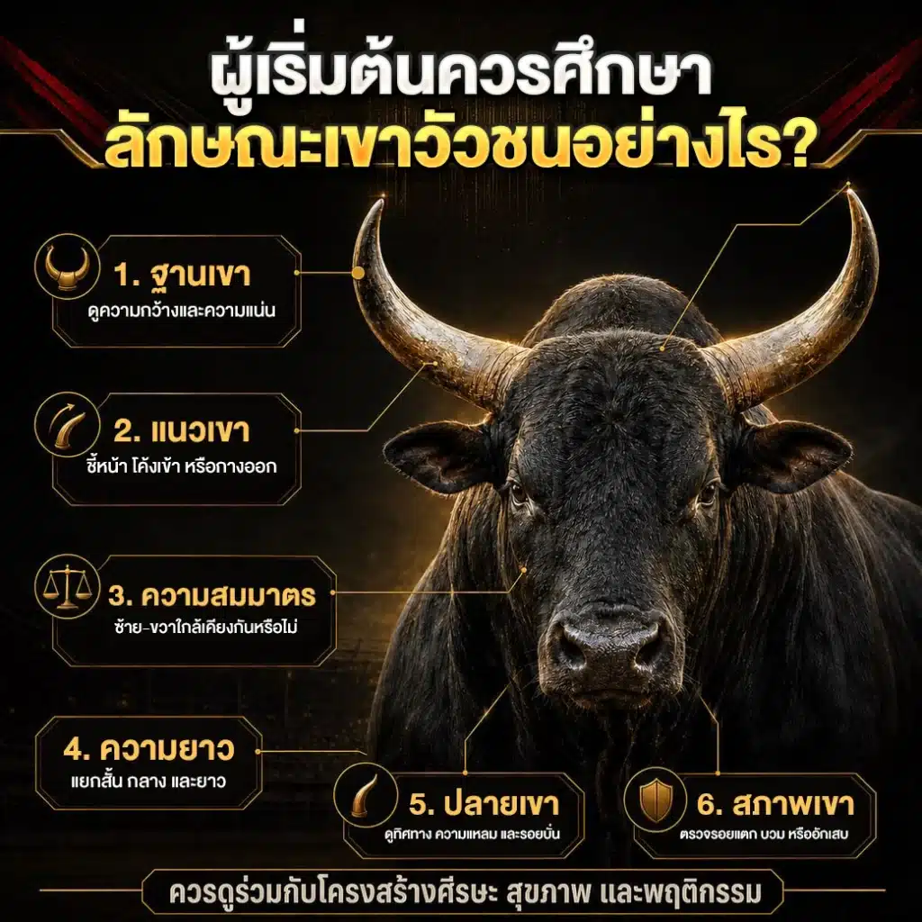 ผู้เริ่มต้นควรศึกษาลักษณะเขาวัวชนอย่างไร?