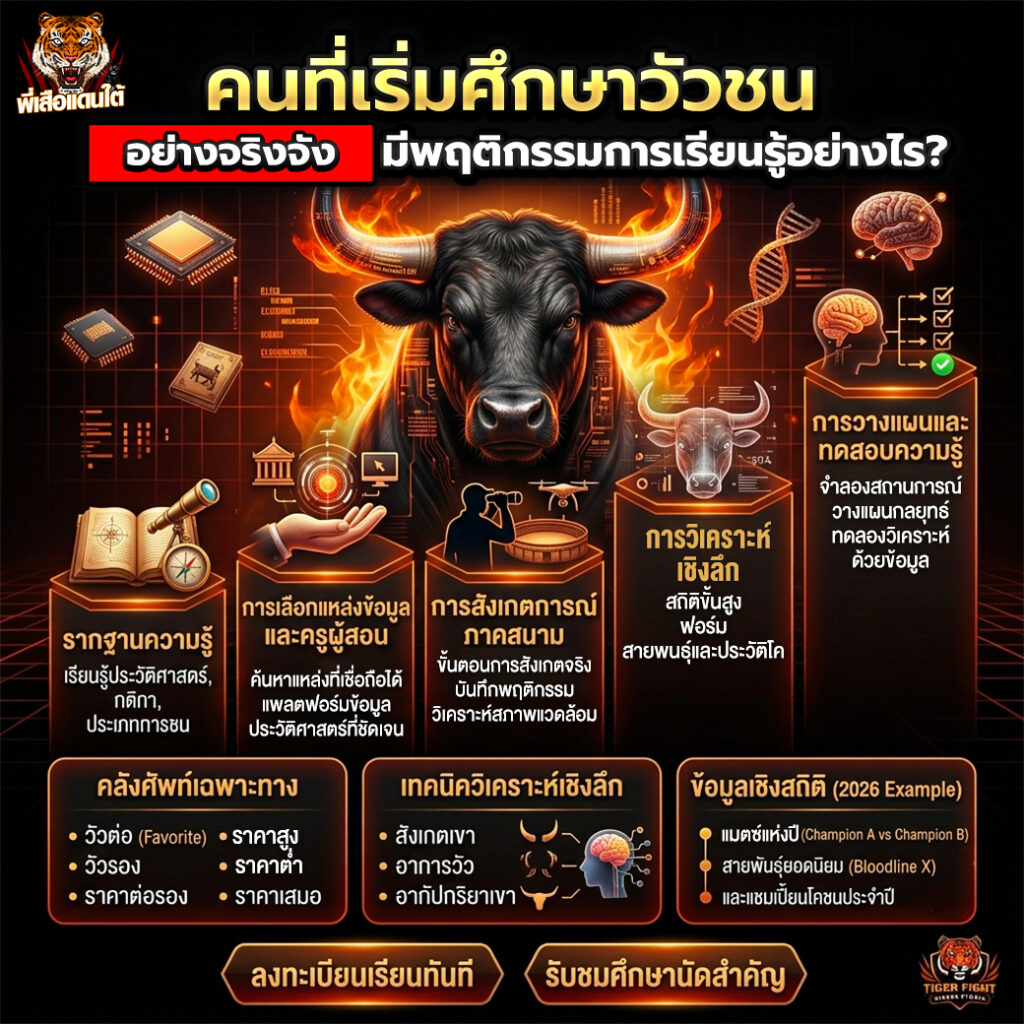 คนที่เริ่มศึกษาวัวชนอย่างจริงจัง มีพฤติกรรมการเรียนรู้อย่างไร?