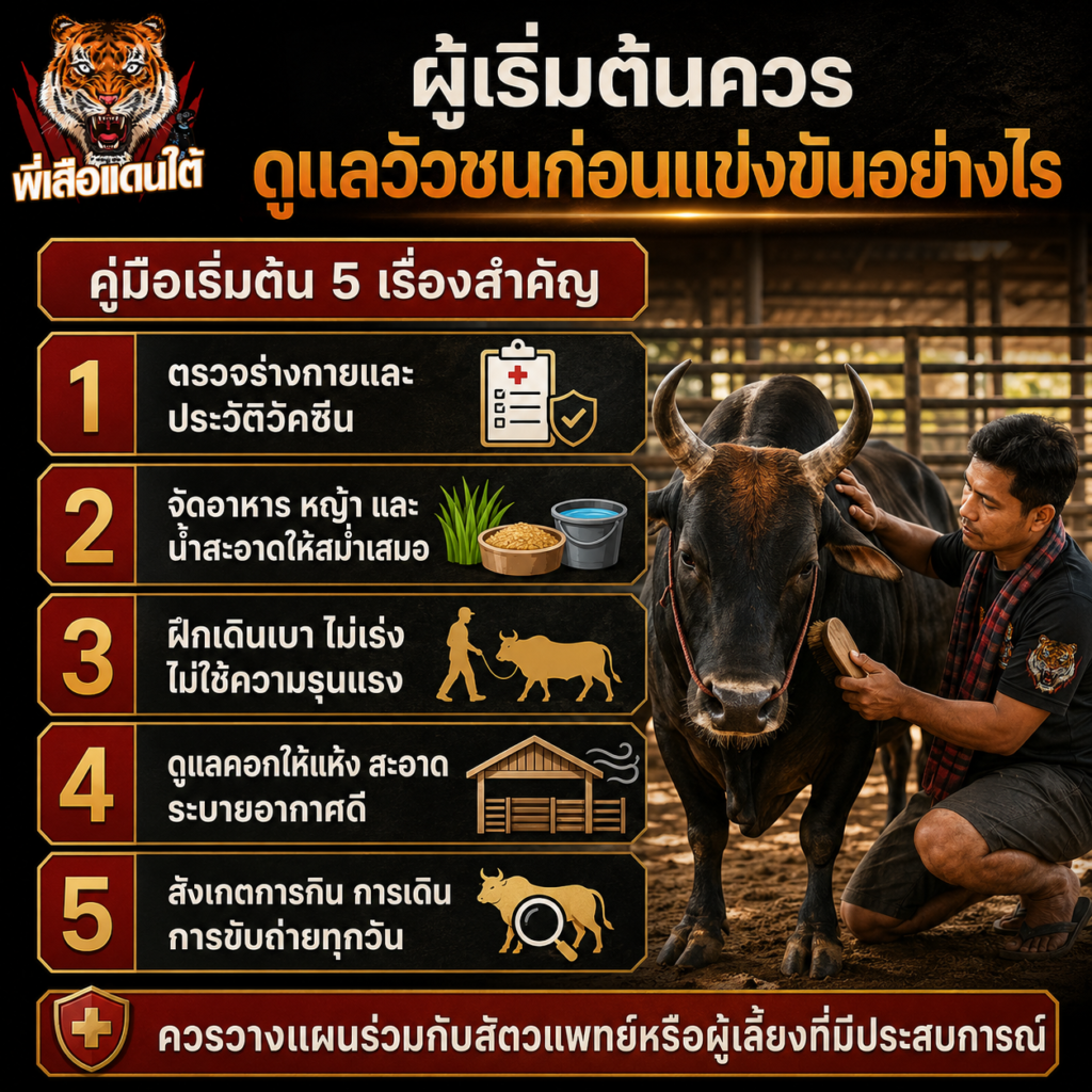 ผู้เริ่มต้นควรดูแลวัวชนหลังแข่งขันอย่างไร?