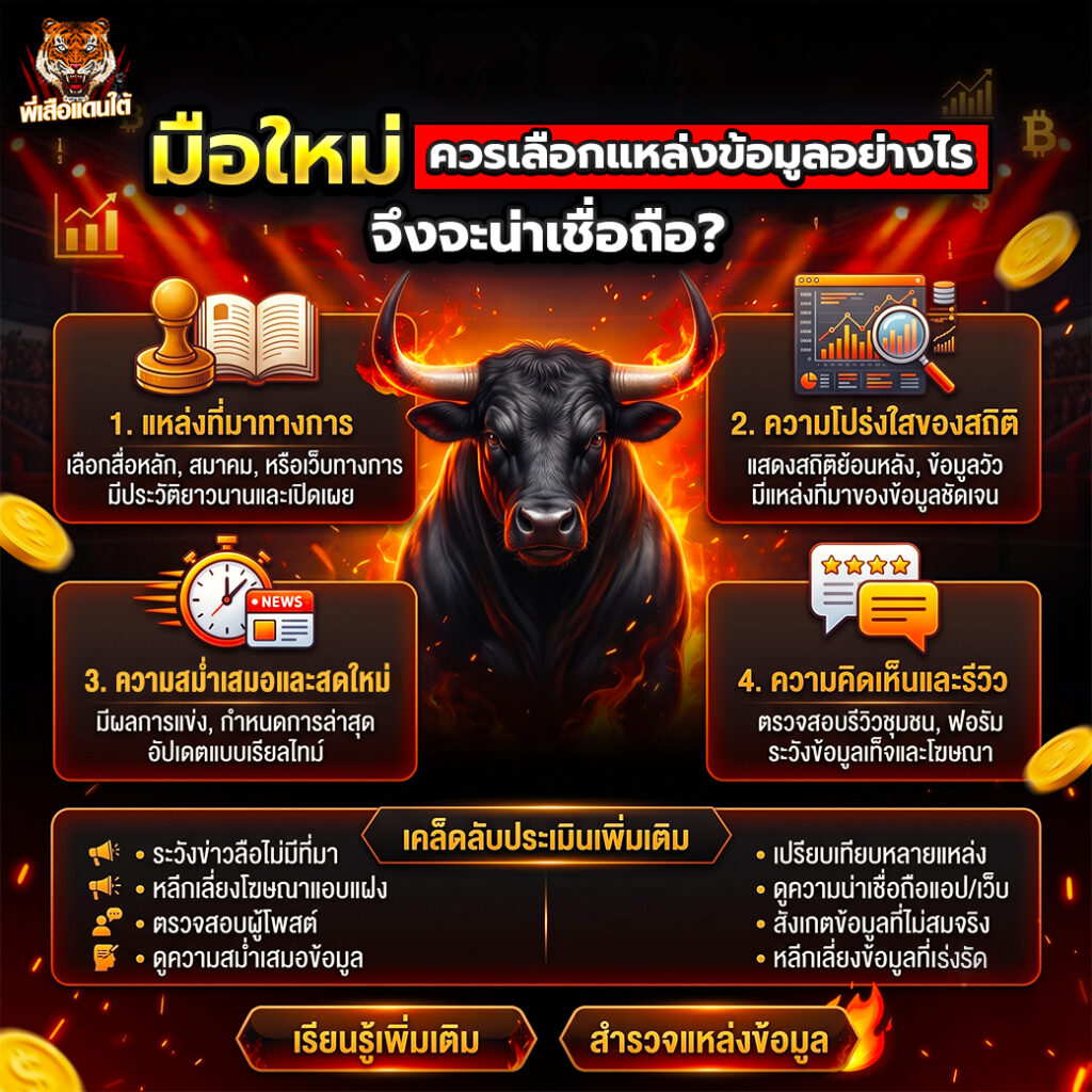 มือใหม่ควรเลือกแหล่งข้อมูลอย่างไรจึงจะน่าเชื่อถือ?