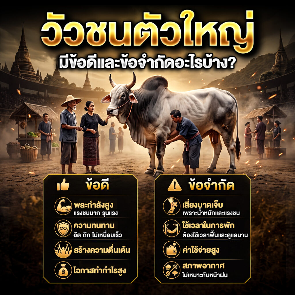 วัวชนตัวใหญ่มีข้อดีและข้อจำกัดอะไรบ้าง?