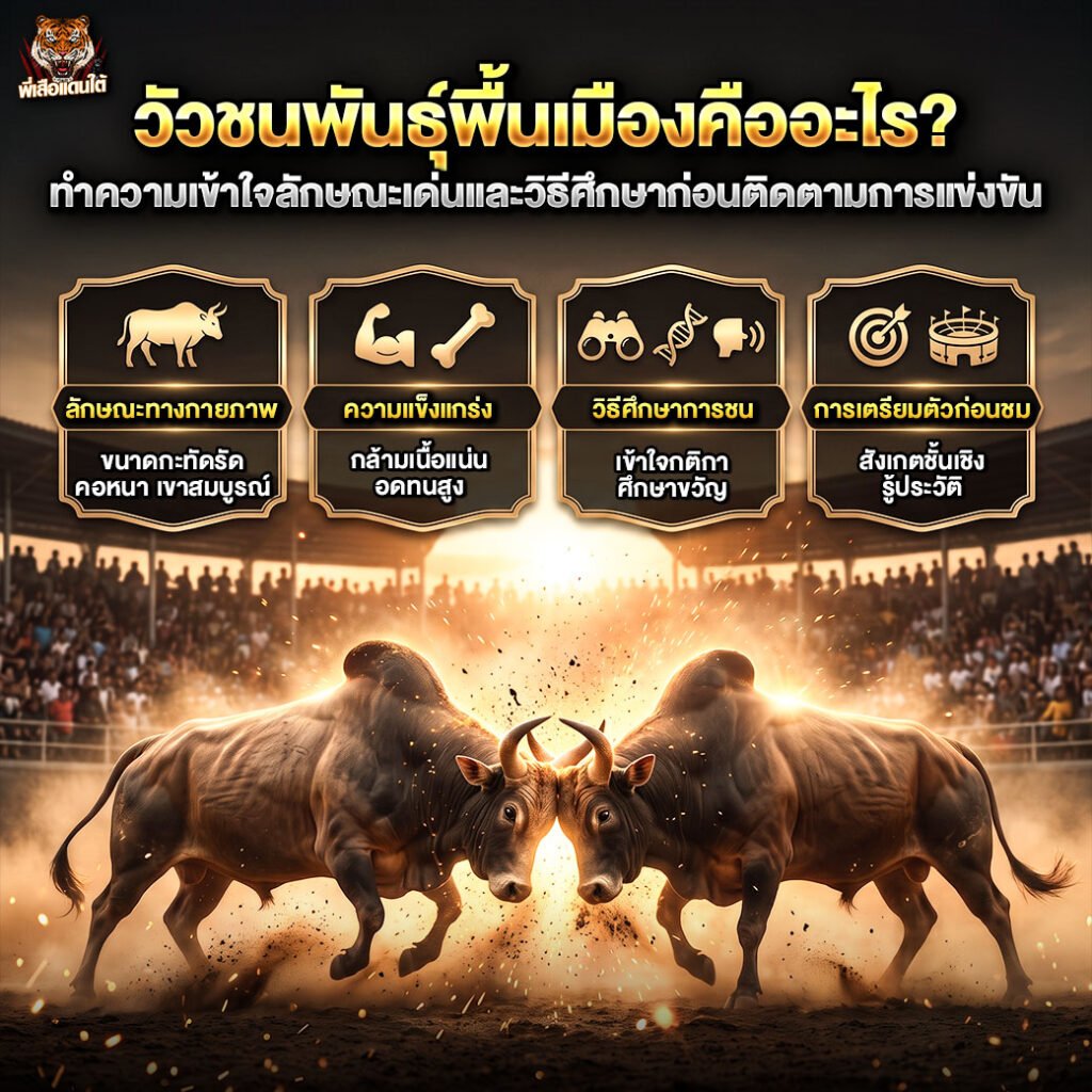 วัวชนพันธุ์พื้นเมือง คืออะไร? รู้จักลักษณะเด่น จุดแข็ง และวิธีศึกษาก่อนติดตามการแข่งขัน ปี 2026