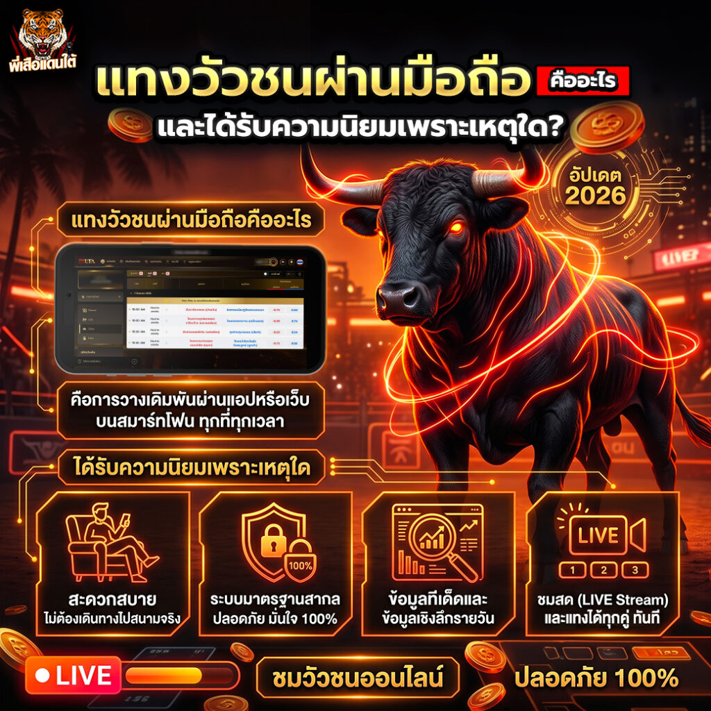 แทงวัวชนผ่านมือถือ คืออะไร และได้รับความนิยมเพราะเหตุใด?