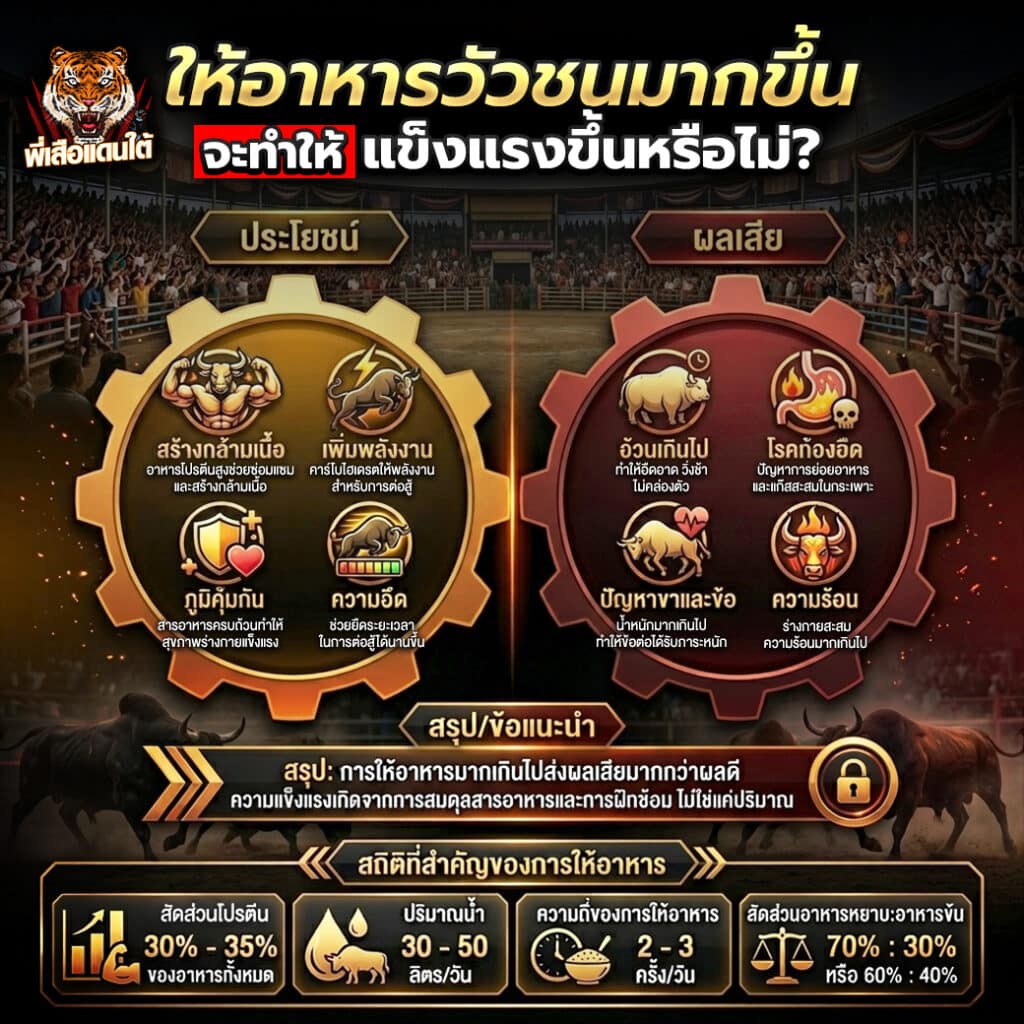 ให้อาหารวัวชนมากขึ้น จะทำให้แข็งแรงขึ้นหรือไม่? 